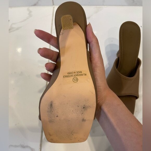 Cute Beige Slip On Sandals - Picture 7 of 9